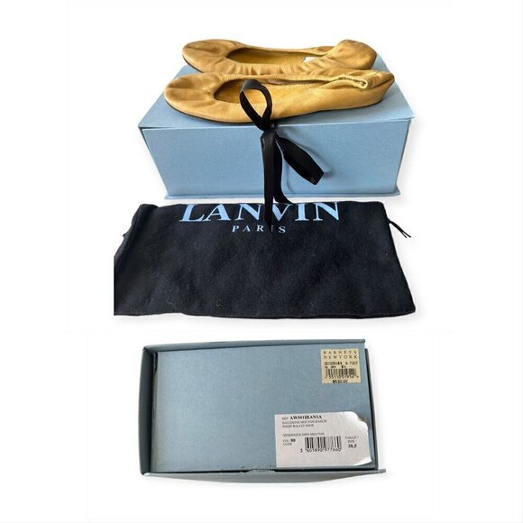 Lanvin signature ballet flats in Yellow Leather,  Size 38.5 EU, With box - Picture 2 of 13